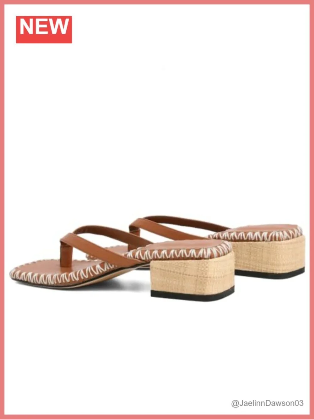 Chunky Low Heel Flip Flop Sandals Square Toe Thong Slides